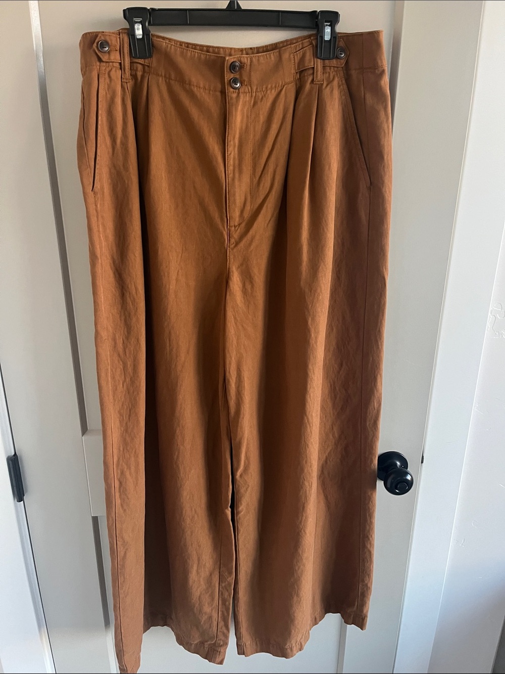 Madewell women's the Harlow wide-Leg Casual Pants in Rusty brown 16